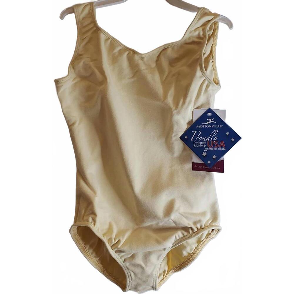 NEW MOTIONWEAR kids hana jr iii sweetheart tank leotard in butter